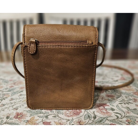 Fossil Brown Leather Crossbody Wallet Clutch Soft Glove Tanned Leather Vintage - Picture 4 of 16